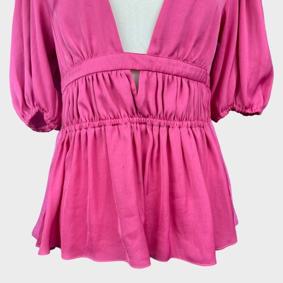 NWT Anthropologie Dolan Cut-out- V-Neck Peplum Top in Size XS - Picture 12 of 16